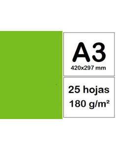 CARTULINAS A3 25 h VERDE...