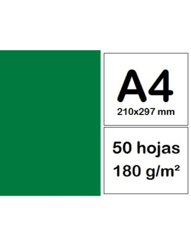 CARTULINAS A4 50 h VERDE NAVIDAD