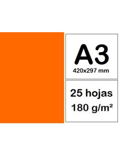 CARTULINAS A3 25 h NARANJA