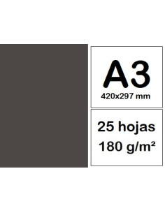 CARTULINAS A3 25 h NEGRA