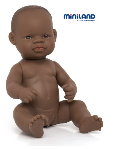 MUÑECO RECIÉN NACIDO AFRICANO 32 cm....