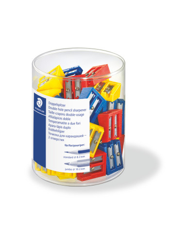 SACAPUNTAS STAEDTLER PLASTICO CUÑA DOBLE