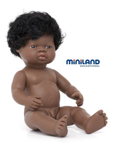 MUÑECO  RECIÉN NACIDO AFRICANO 38 cm....