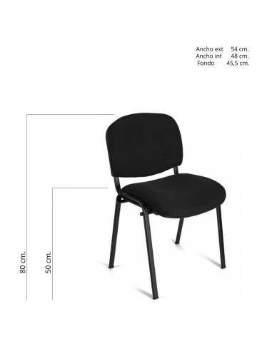 SILLA FISSA TUBO NEGRO BASIC GRIS