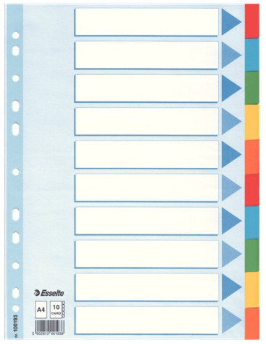 SEPARADOR CARTÓN ESSELTE A4 10...