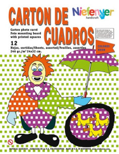 CARTÓN CUADRADOS NEÓN 24 x...