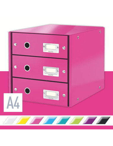 MODULO LEITZ PP 3 CAJONES FUCSIA