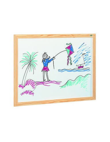 PIZARRA BLANCA MARCO MADERA 84 x 64 CM