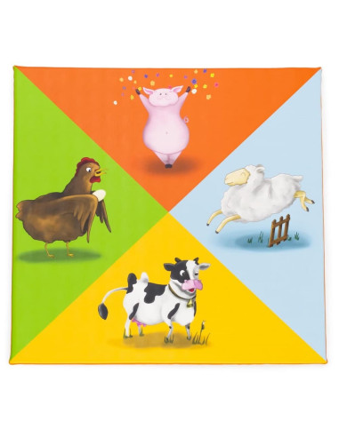 TAPETE ANIMALES GRANJA 130 x 130 x 3 cm.