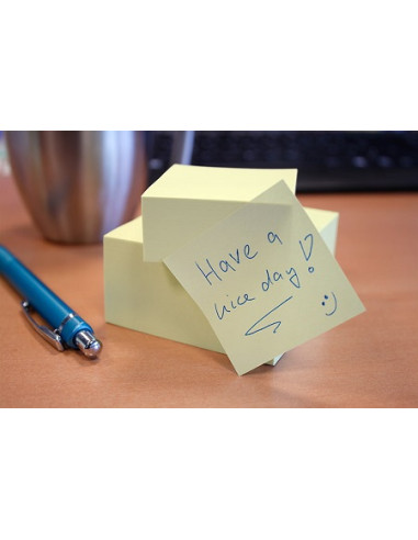 NOTAS ADHESIVAS 75x75 mm CUBO AMARILLO