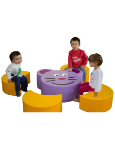 MESA GATO CON 4 TABURETES... 2