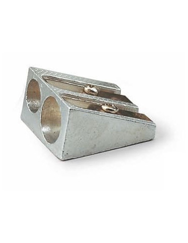 PACK 12 SACAPUNTAS CUÑA DOBLE METAL...