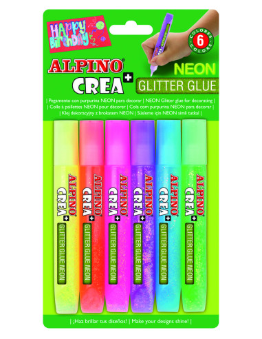 PEGAMENTO PURPURINA ALPINO 6 colores...