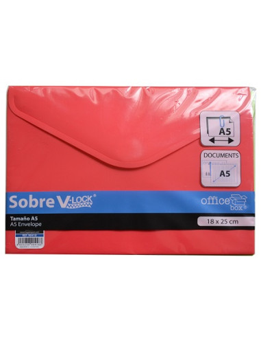 SOBRE A5 VELCRO ROJO 10 Uds.