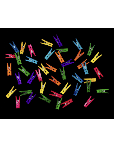 PINZAS MADERA COLORES 48 mm 24 uds