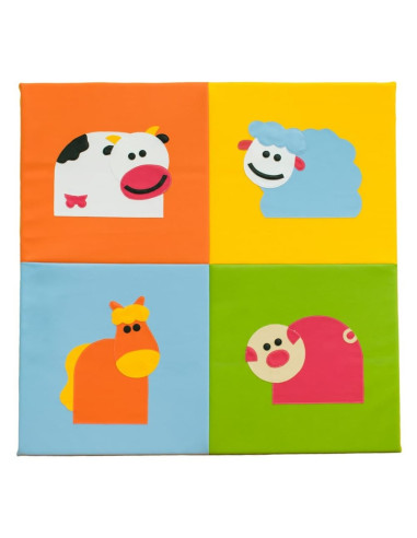 TAPETE ANIMALES GRANJA 200 x 200 x 3 cm.