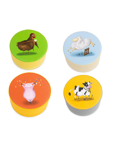 CONJUNTO 4 TABURETES ANIMALES GRANJA