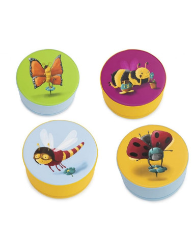 CONJUNTO 4 TABURETES INSECTOS VOLADORES