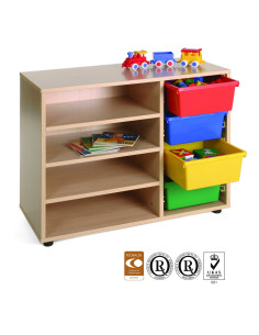 MUEBLE BAJO CON ESTANTES Y...