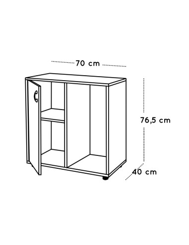 MUEBLE BAJO CON ESTANTES Y CUBETERO