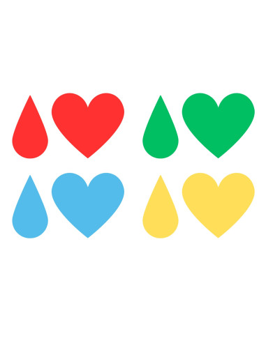 GOMETS CORAZON-LÁGRIMA SURTIDOS