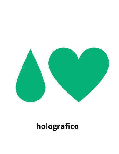 GOMETS CORAZÓN-LÁGRIMA HOLOGRÁFICO VERDE