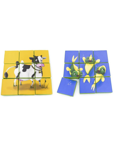 PUZZLE DOBLE VACA-PECES 9 PIEZAS