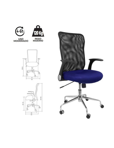 SILLA MINAYA RESPALDO MALLA AZUL