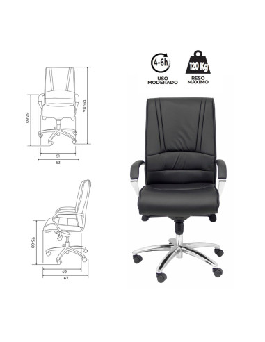 SILLÓN GINETA SIMILPIEL NEGRO