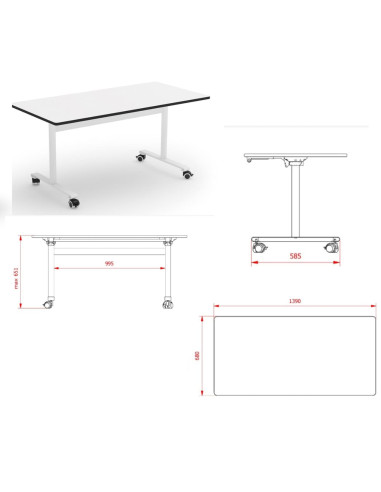 MESA MINIFLOP 140x70 cm. TALLA 4