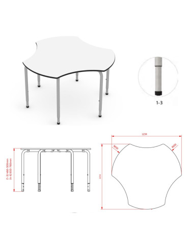 MESA TRISIX REGULABLE TALLA 1-3