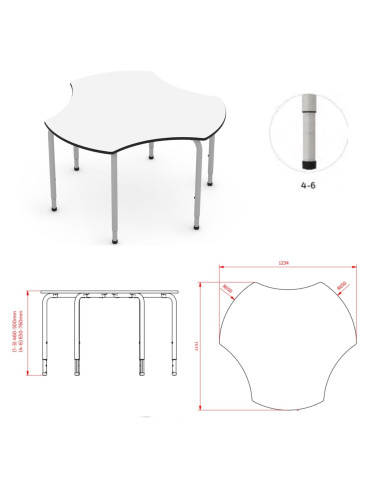 MESA TRISIX REGULABLE TALLA 4-6