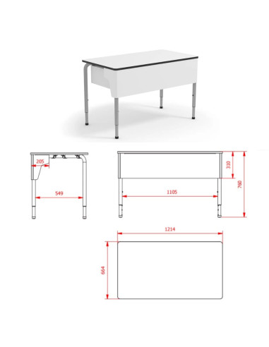MESA PROFESOR RECTANGLE