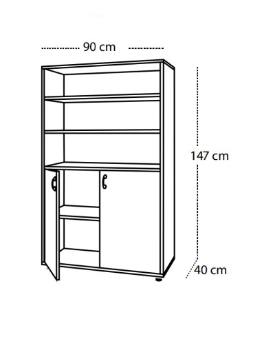 ESTANTERIA CON ARMARIO BAJO