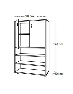 ESTANTERIA CON ARMARIO ALTO 2