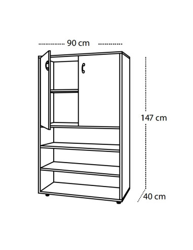 ESTANTERIA CON ARMARIO ALTO