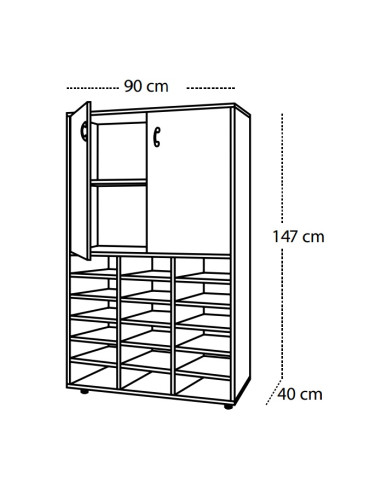 ARMARIO CON 18 CASILLAS