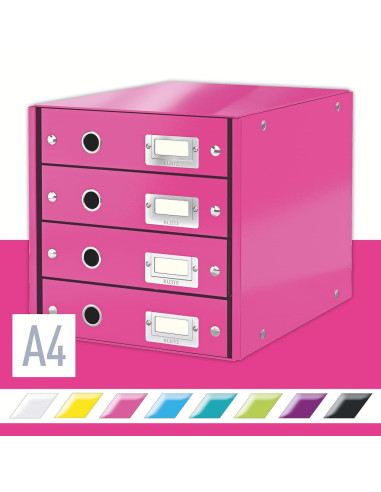 MODULO LEITZ PP 4 CAJONES FUCSIA