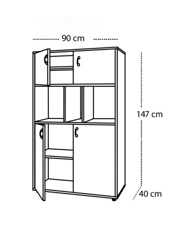 MUEBLE MEDIO ARMARIO Y CUBETERO