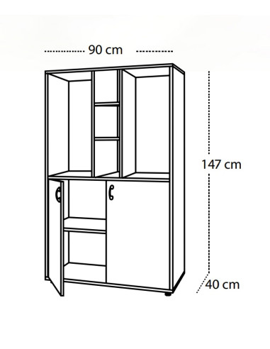 ARMARIO CON ESTANTERIA Y CUBETERO
