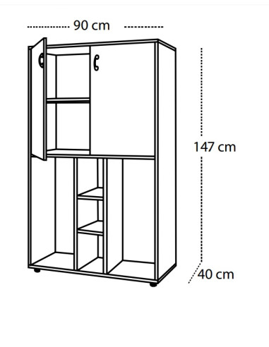 ARMARIO ALTO CON ESTANTERIA Y CUBETERO
