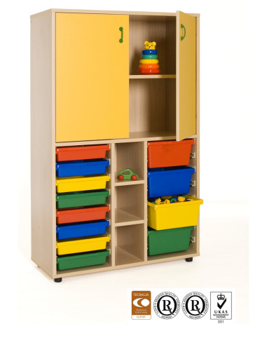 ARMARIO ALTO CON ESTANTERIA Y CUBETERO