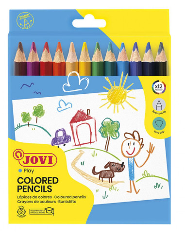 LÁPICES COLORES JOVI MAXI 12 colores...
