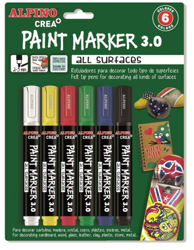 ROTULADOR ALPINO PAINT MARKET 6 ud...