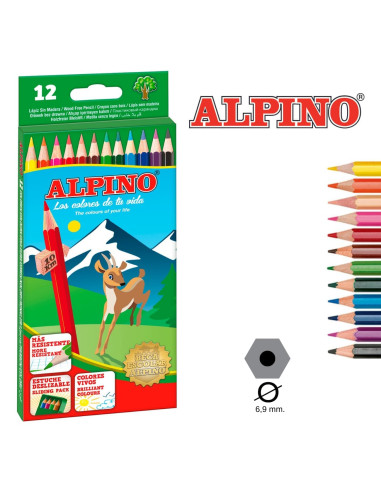 LÁPICES COLORES ALPINO 12 colores...