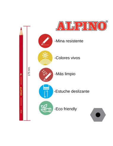 LÁPICES COLORES ALPINO 12 colores...