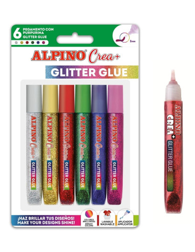 PEGAMENTO PURPURINA ALPINO 6 colores...