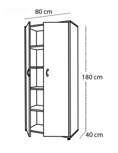 ARMARIO ALTO CON ESTANTES 2