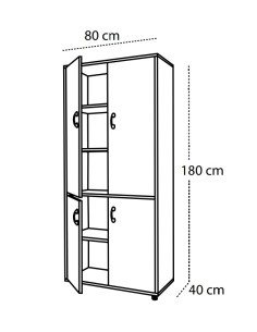 ARMARIO ALTO CON 4 PUERTAS 2
