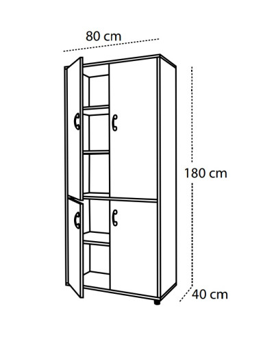 ARMARIO ALTO CON 4 PUERTAS